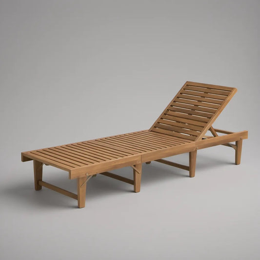 Espreguiçadeira Reclinável em Madeira Maciça de Acácia Castanho Natural 200 x 65 x 30-85 cm