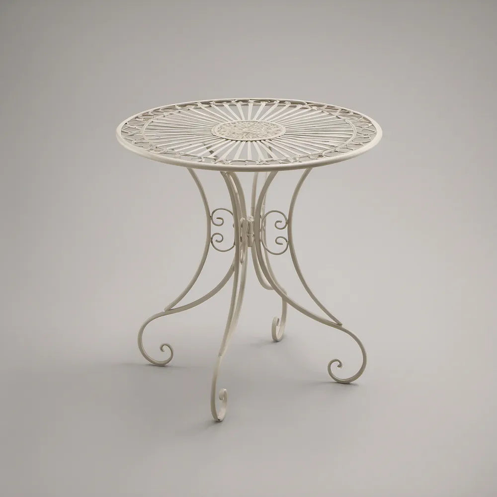 Mesa Redonda em Ferro Branco Ø70 x 75 cm
