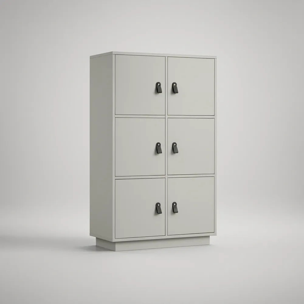 Armário de 6 Portas em Painel de Partículas Cinzento-claro 80 x 40 x 140 cm
