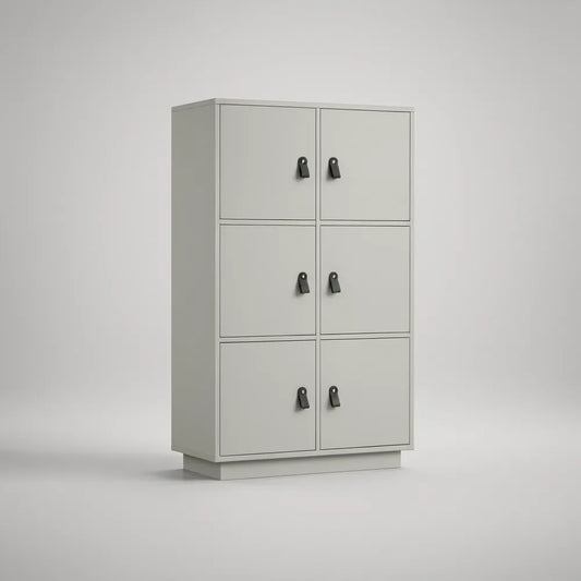 Armário de 6 Portas em Painel de Partículas Cinzento-claro 80 x 40 x 140 cm