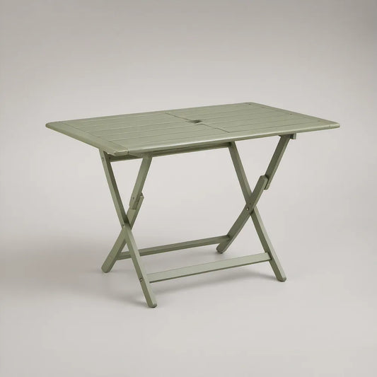 Mesa Dobrável Retangular em Alumínio Verde Acinzentado 120 x 70 x 74 cm