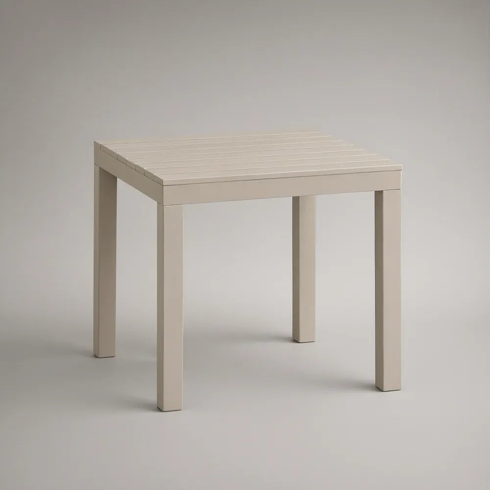 Mesa de Jardim Quadrada em Alumínio Bege Claro 80 x 80 x 75 cm